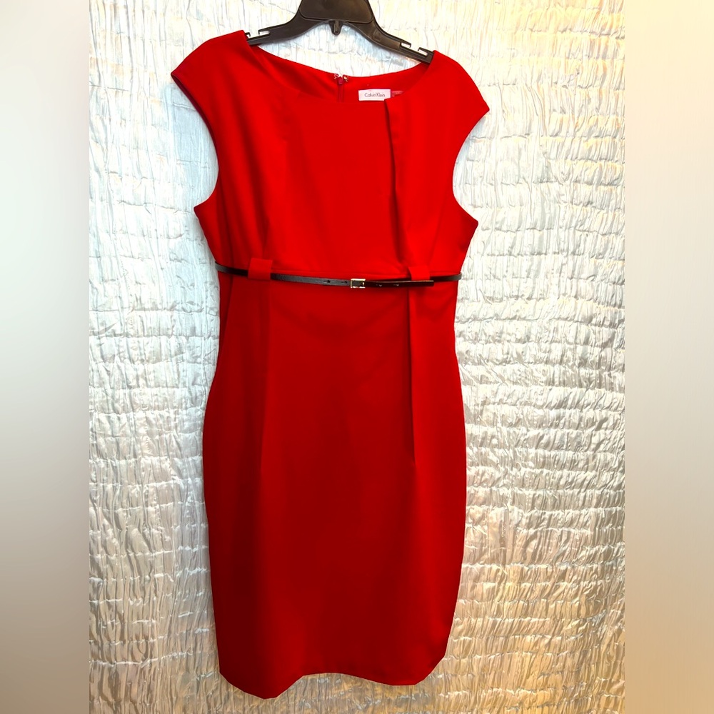 Calvin Klein Red with Black Calvin Klein Belt